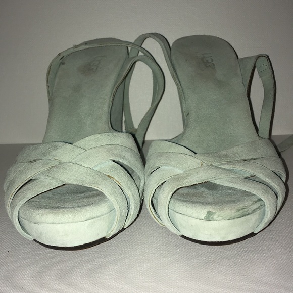 Light blue Ugg Australia suede platform heels - Picture 4 of 5